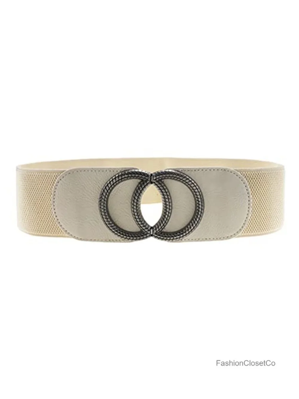 Vintage Elastic Waist Belt for Dresses, 2 Size Options, Metal Buckle